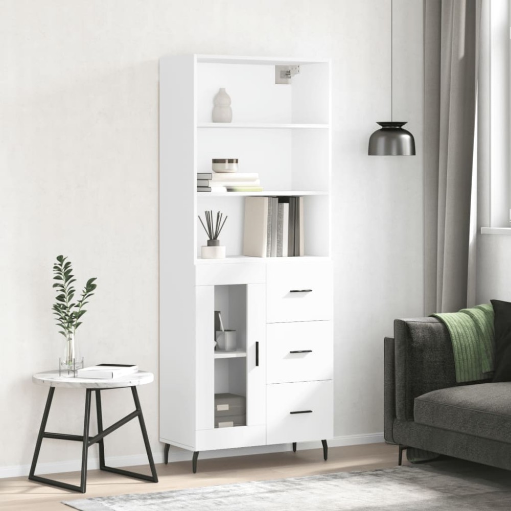 vidaXL Dulap înalt, alb, 69,5x34x180 cm, lemn compozit