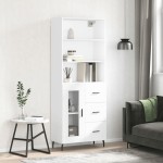 vidaXL Dulap înalt, alb, 69,5x34x180 cm, lemn compozit