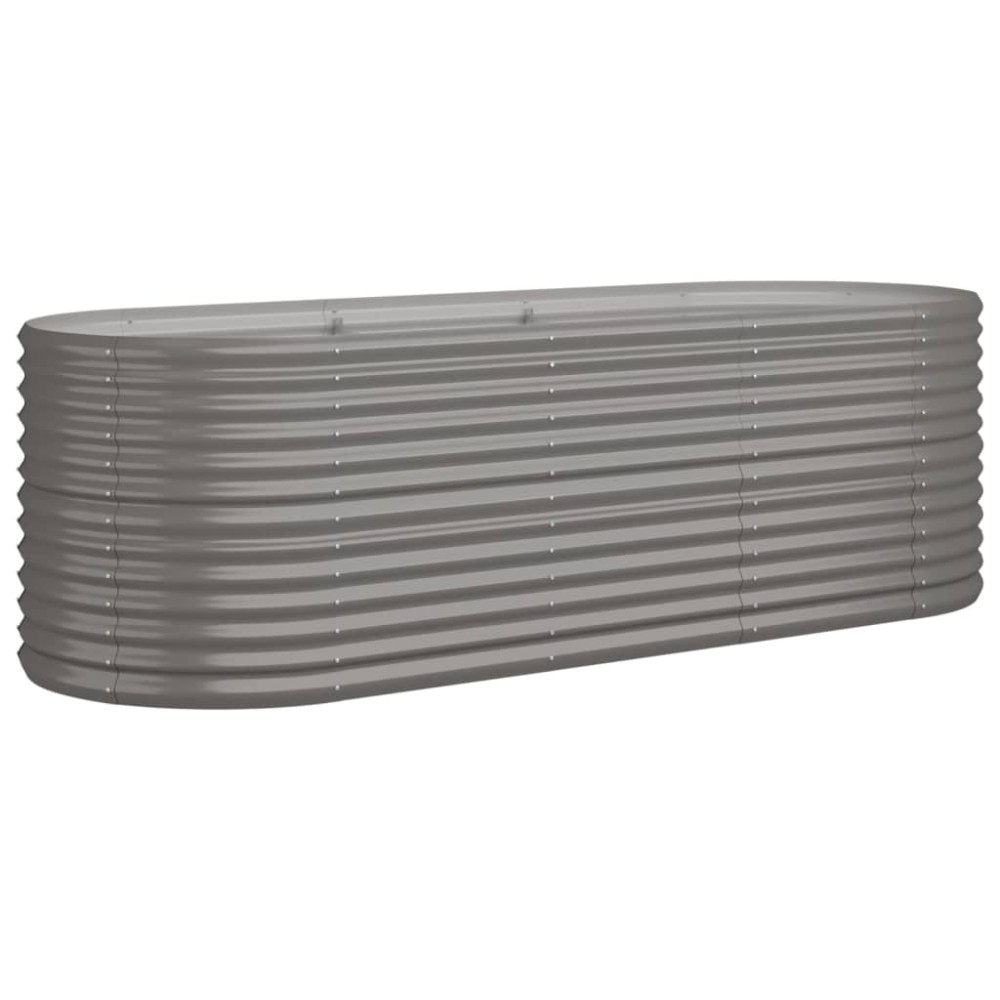 vidaXL Strat înălțat grădină gri 224x80x68cm oțel vopsit electrostatic