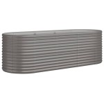 vidaXL Strat înălțat grădină gri 224x80x68cm oțel vopsit electrostatic vidaXL Strat înălțat grădină gri 224x80x68cm oțel vopsit electrostatic