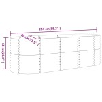 vidaXL Strat înălțat grădină gri 224x80x68cm oțel vopsit electrostatic vidaXL Strat înălțat grădină gri 224x80x68cm oțel vopsit electrostatic