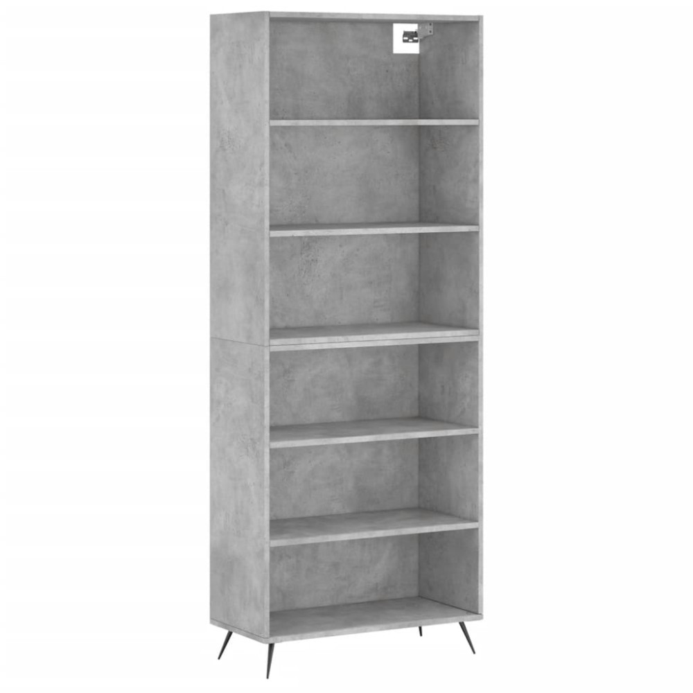 vidaXL Dulap înalt, gri beton, 69,5x32,5x180 cm, lemn prelucrat