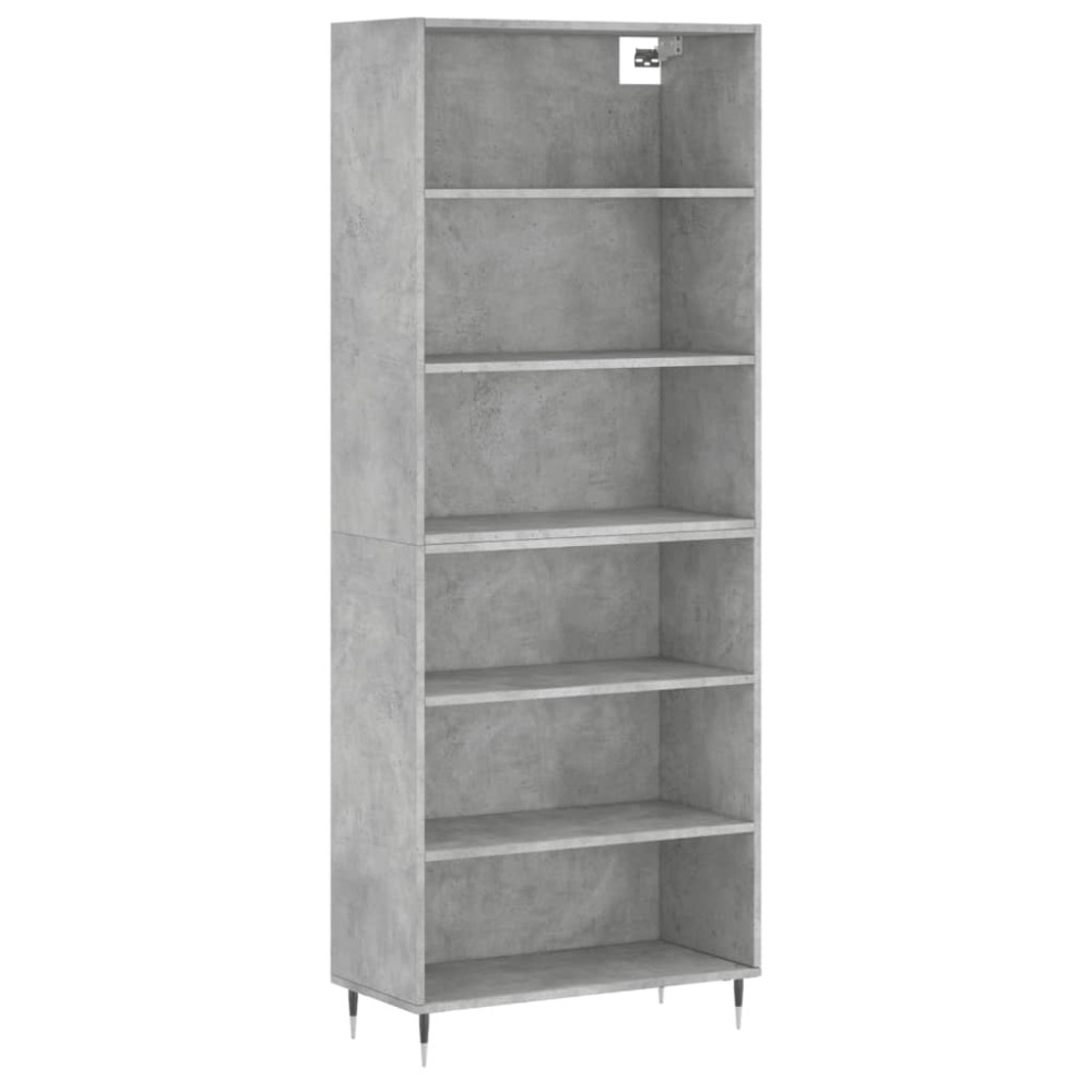 vidaXL Dulap înalt, gri beton, 69,5x32,5x180 cm, lemn prelucrat