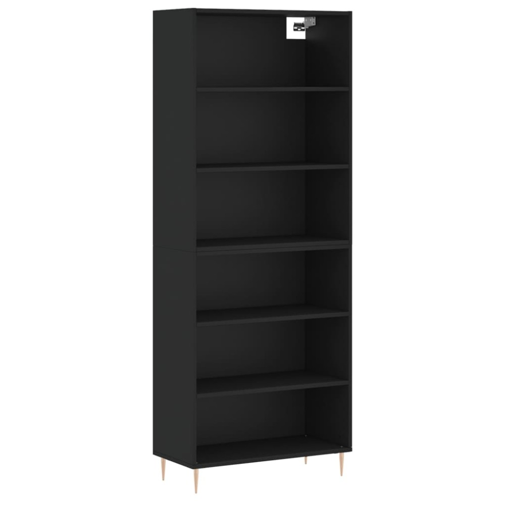 vidaXL Dulap înalt, negru, 69,5x32,5x180 cm, lemn prelucrat