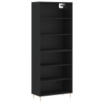 vidaXL Dulap înalt, negru, 69,5x32,5x180 cm, lemn prelucrat