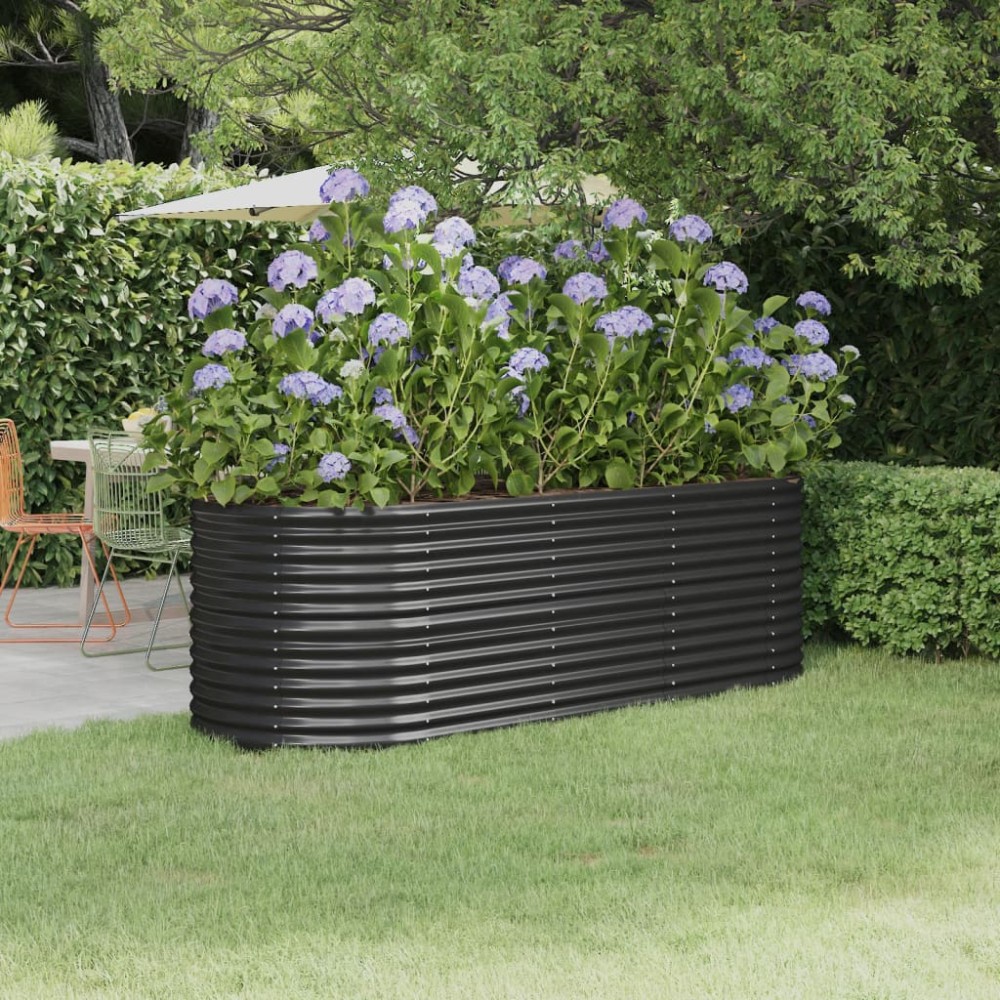 vidaXL Strat înălțat grădină 224x80x68 cm oțel galvanizat