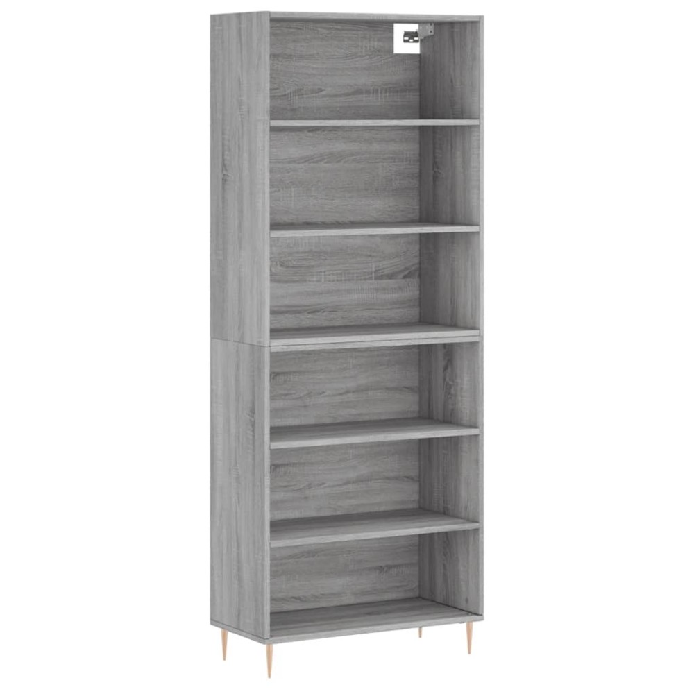 vidaXL Dulap înalt, gri beton, 69,5x32,5x180 cm, lemn prelucrat