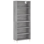 vidaXL Dulap înalt, gri beton, 69,5x32,5x180 cm, lemn prelucrat