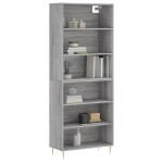 vidaXL Dulap înalt, gri beton, 69,5x32,5x180 cm, lemn prelucrat