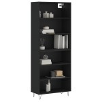 vidaXL Dulap înalt, negru, 69,5x32,5x180 cm, lemn prelucrat