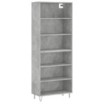 vidaXL Dulap înalt, gri beton, 69,5x32,5x180 cm, lemn prelucrat