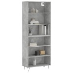 vidaXL Dulap înalt, gri beton, 69,5x32,5x180 cm, lemn prelucrat