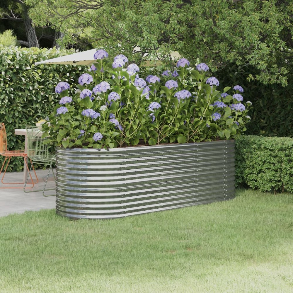 vidaXL Strat înălțat grădină 224x80x68 cm oțel galvanizat