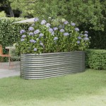 vidaXL Strat înălțat grădină 224x80x68 cm oțel galvanizat