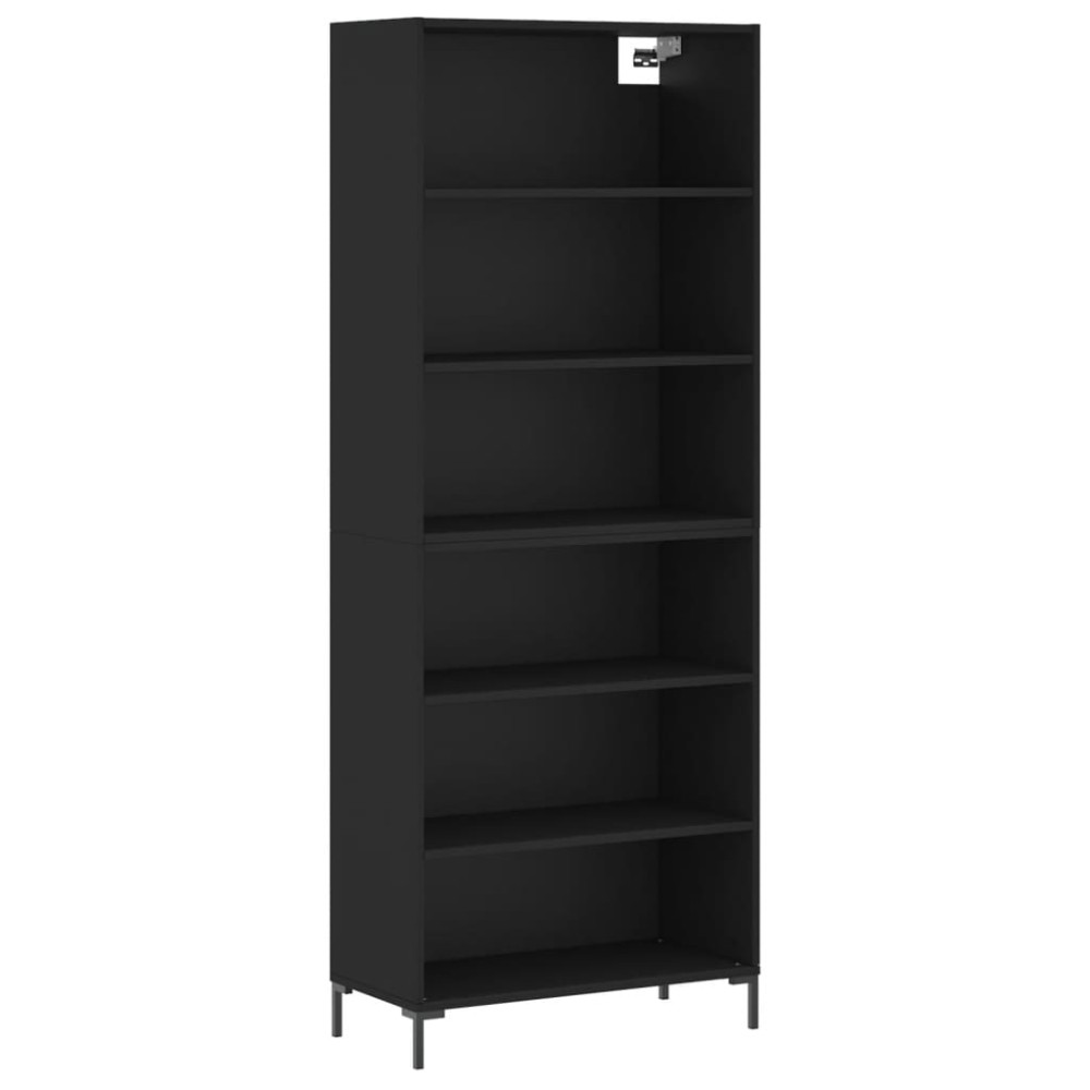 vidaXL Dulap înalt, negru, 69,5x32,5x180 cm, lemn compozit
