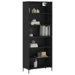 vidaXL Dulap înalt, negru, 69,5x32,5x180 cm, lemn compozit