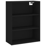 vidaXL Dulap înalt, negru, 69,5x32,5x180 cm, lemn compozit