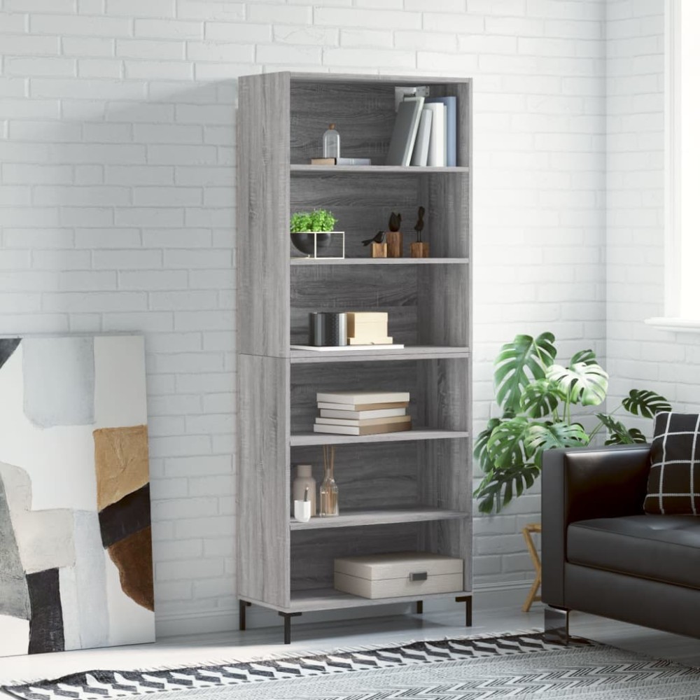 vidaXL Dulap înalt, gri sonoma, 69,5x32,5x180 cm, lemn compozit