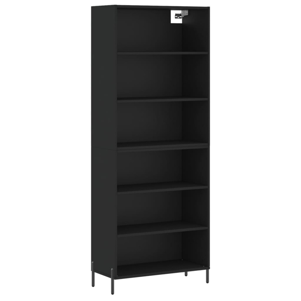 vidaXL Dulap înalt, negru, 69,5x32,5x180 cm, lemn compozit