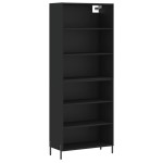 vidaXL Dulap înalt, negru, 69,5x32,5x180 cm, lemn compozit