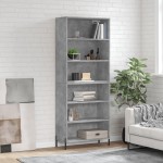 vidaXL Dulap înalt, gri beton, 69,5x32,5x180 cm, lemn compozit