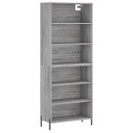 vidaXL Dulap înalt, gri sonoma, 69,5x32,5x180 cm, lemn compozit