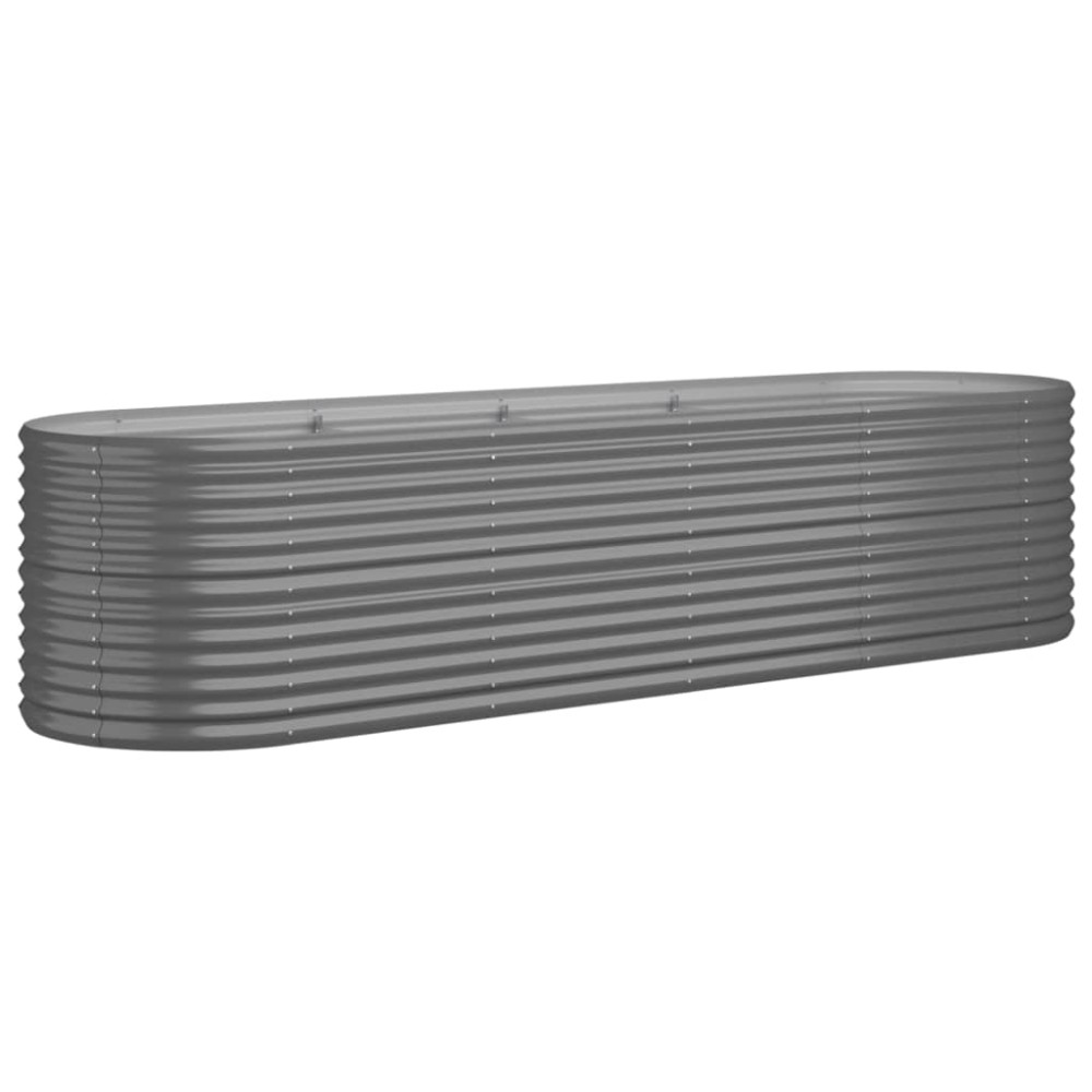 vidaXL Strat înălțat grădină gri 296x80x68cm oțel galvanizat