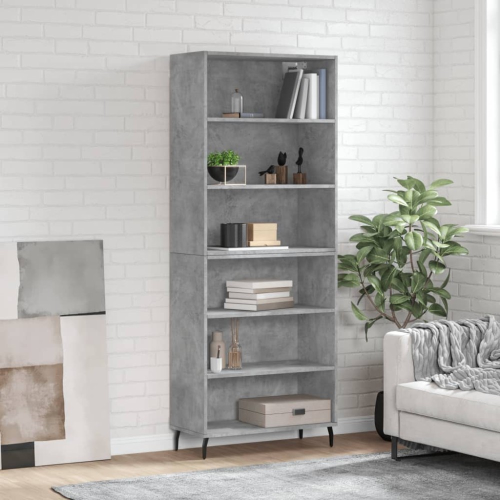 vidaXL Dulap înalt, gri beton, 69,5x32,5x180 cm, lemn compozit