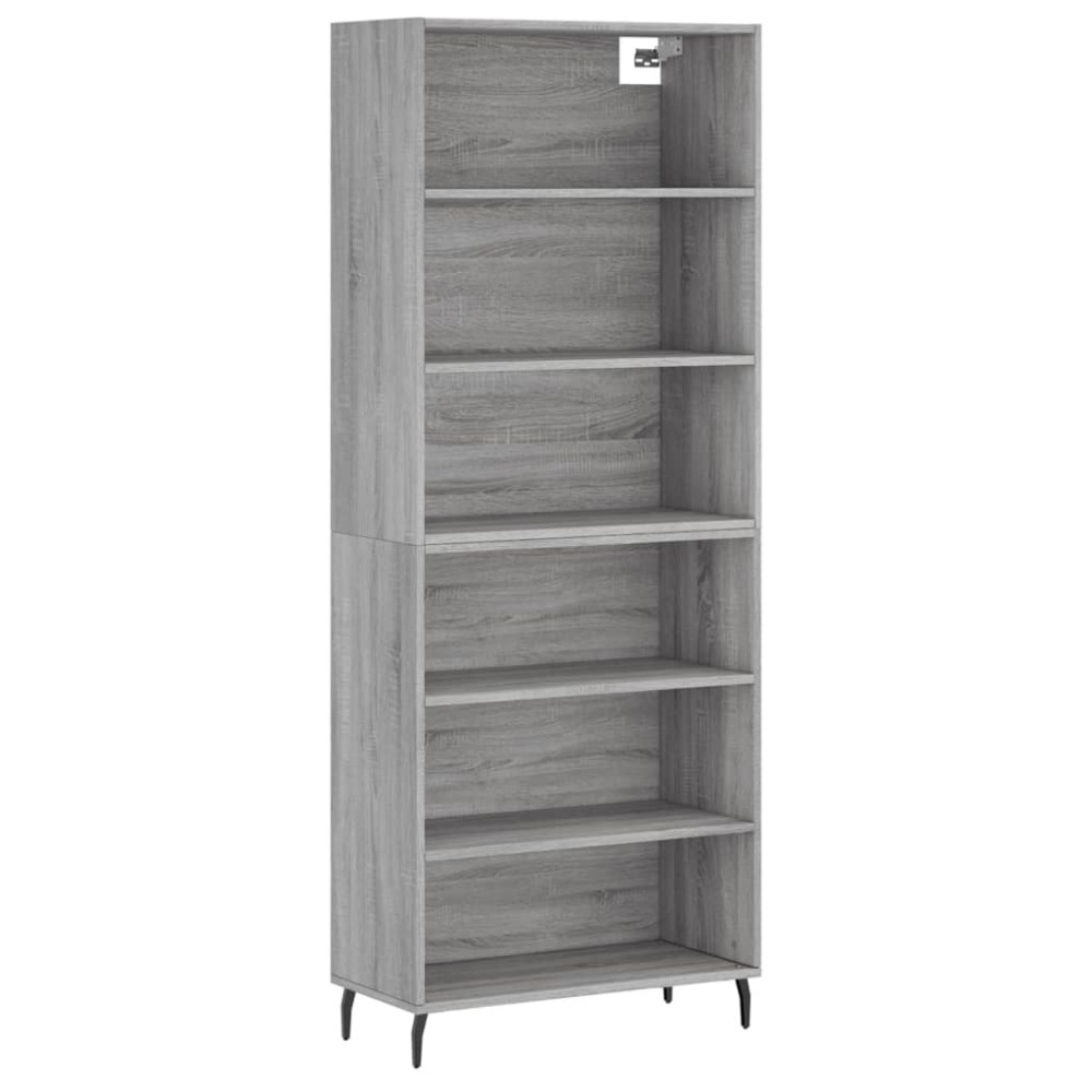 vidaXL Dulap înalt, gri sonoma, 69,5x32,5x180 cm, lemn compozit