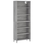 vidaXL Dulap înalt, gri sonoma, 69,5x32,5x180 cm, lemn compozit