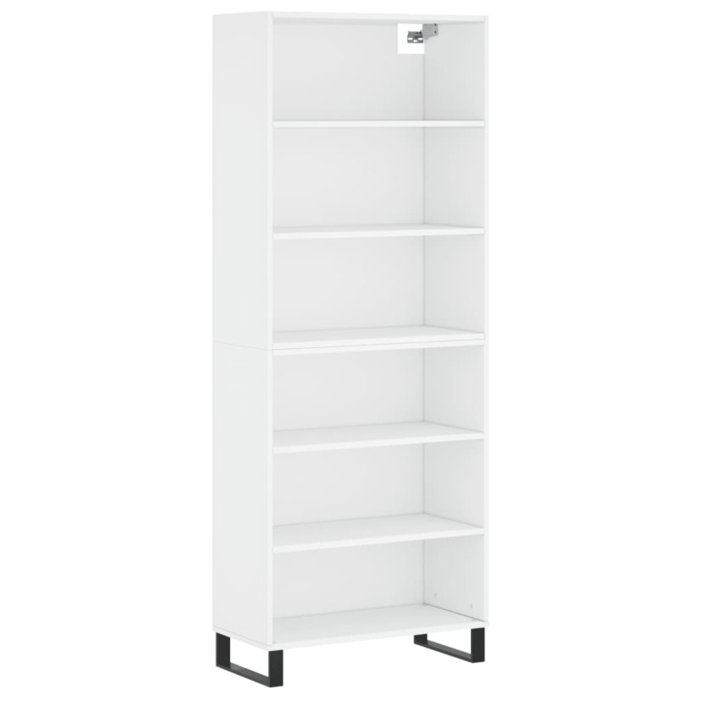 vidaXL Dulap înalt, alb, 69,5x32,5x180 cm, lemn prelucrat