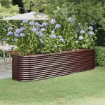 vidaXL Strat înălțat grădină 296x80x68 cm oțel vopsit electrostatic