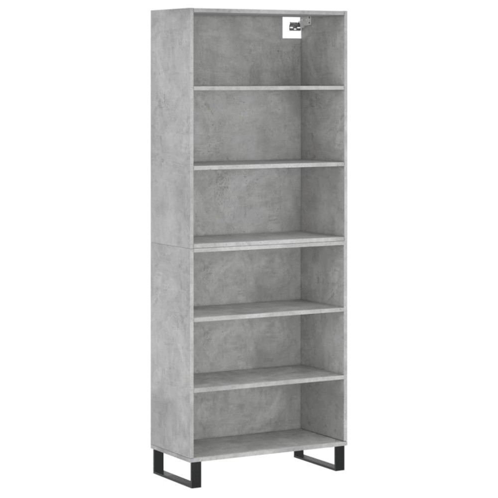 vidaXL Dulap înalt, gri beton, 69,5x32,5x180 cm, lemn compozit