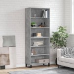 vidaXL Dulap înalt, gri beton, 69,5x32,5x180 cm, lemn compozit