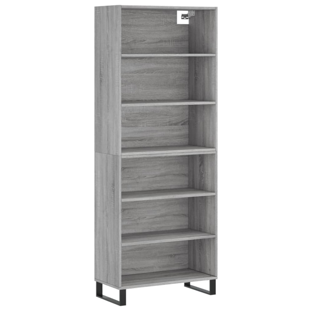 vidaXL Dulap înalt, gri sonoma, 69,5x32,5x180 cm, lemn compozit