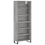 vidaXL Dulap înalt, gri sonoma, 69,5x32,5x180 cm, lemn compozit