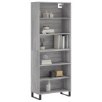vidaXL Dulap înalt, gri sonoma, 69,5x32,5x180 cm, lemn compozit