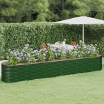 vidaXL Strat înălțat grădină 440x80x68 cm oțel vopsit electrostatic vidaXL Strat înălțat grădină 440x80x68 cm oțel vopsit electrostatic
