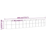 vidaXL Strat înălțat grădină gri 440x80x68cm oțel galvanizat