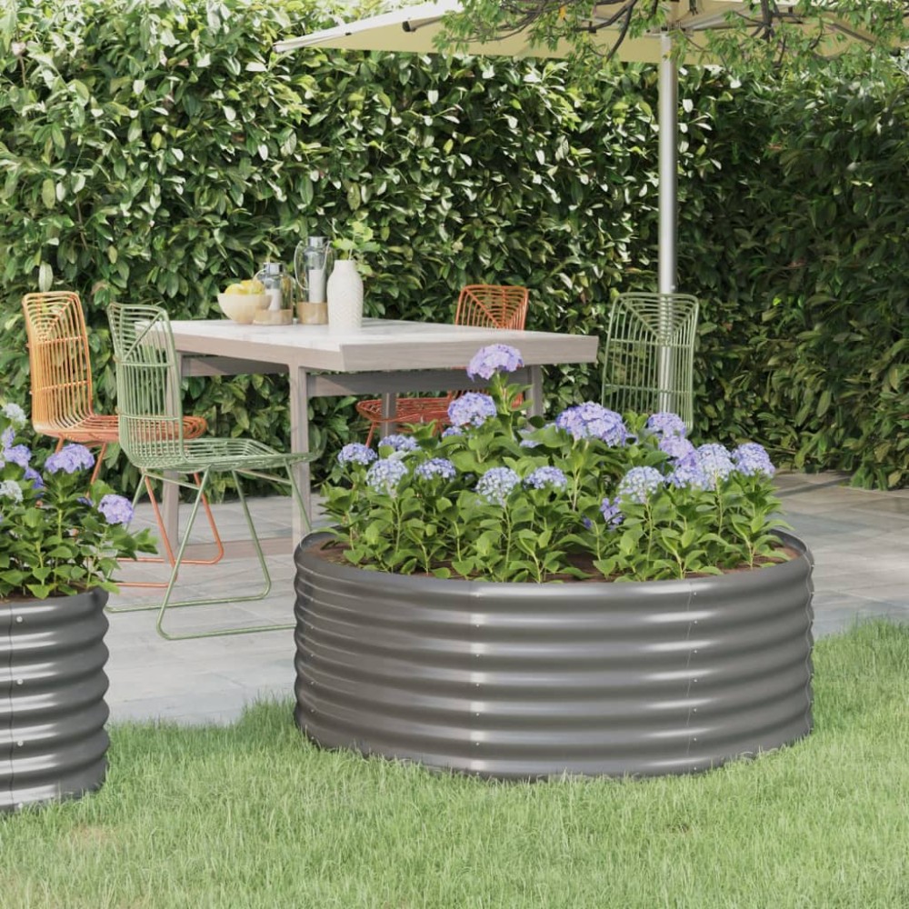 vidaXL Jardinieră grădină gri 100x100x36 cm oțel galvanizat