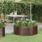 vidaXL Jardinieră grădină maro 100x100x36 cm oțel galvanizat