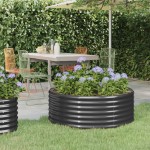 vidaXL Jardinieră, antracit, 100x100x36 cm, oțel galvanizat vidaXL Jardinieră, antracit, 100x100x36 cm, oțel galvanizat