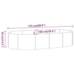 vidaXL Strat înălțat grădină 175x100x36 cm oțel galvanizat