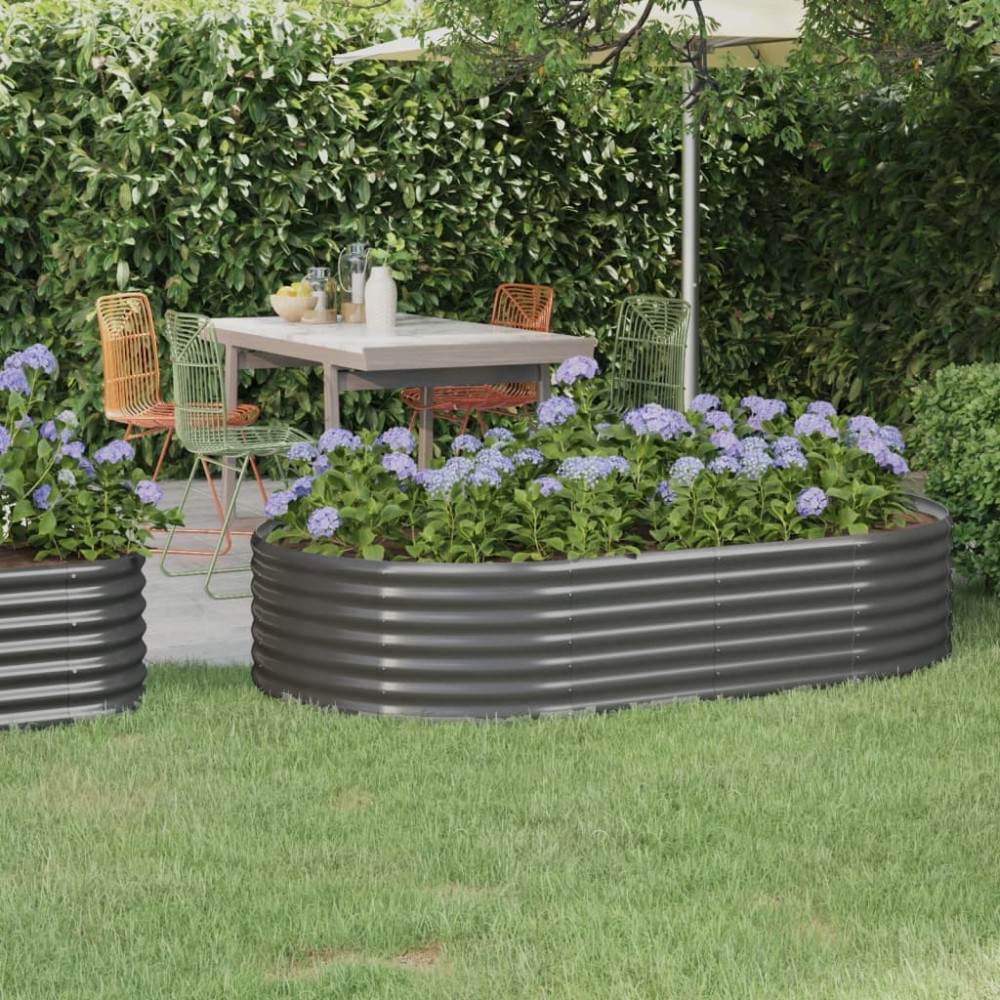 vidaXL Strat înălțat grădină 175x100x36 cm oțel galvanizat