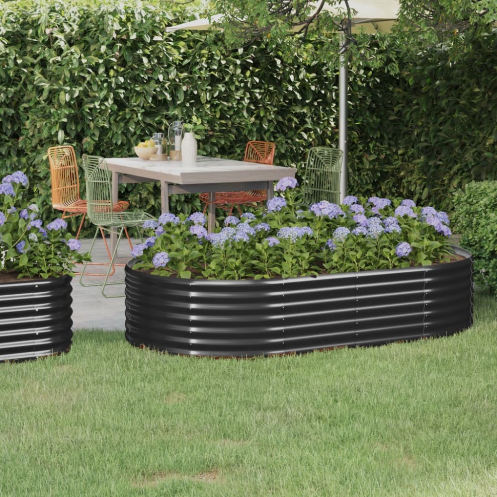 vidaXL Strat înălțat grădină 175x100x36 cm oțel galvanizat