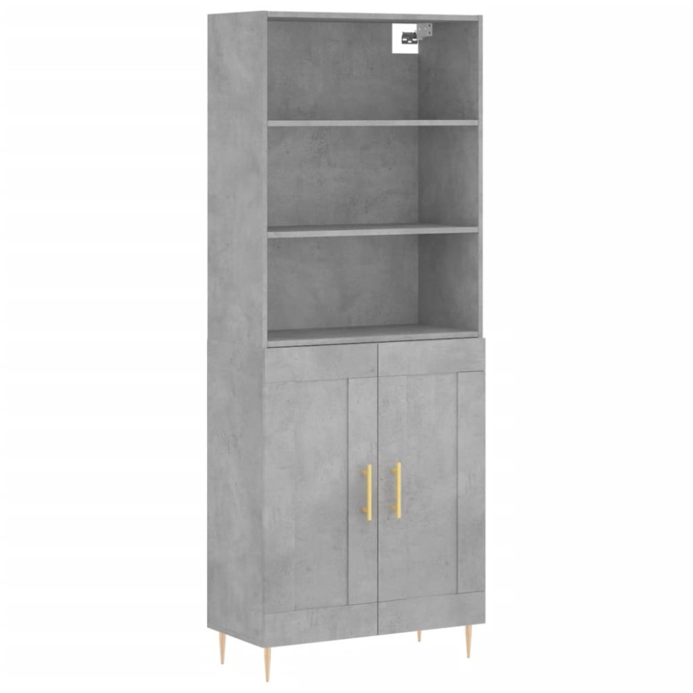 vidaXL Dulap înalt, gri beton, 69,5x34x180, lemn compozit