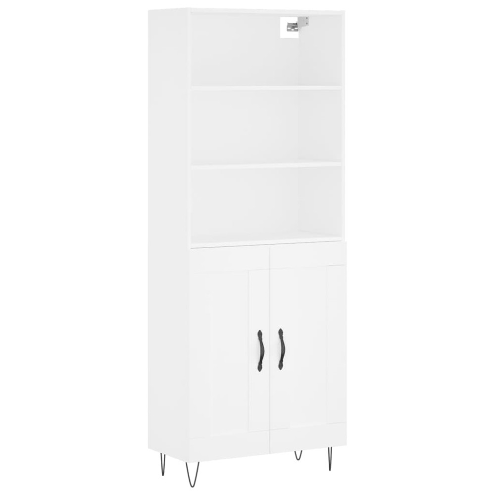 vidaXL Dulap înalt, alb, 69,5x34x180 cm, lemn compozit