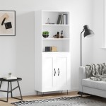 vidaXL Dulap înalt, alb, 69,5x34x180 cm, lemn compozit
