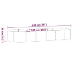 vidaXL Strat înălțat grădină 249x100x36 cm oțel galvanizat