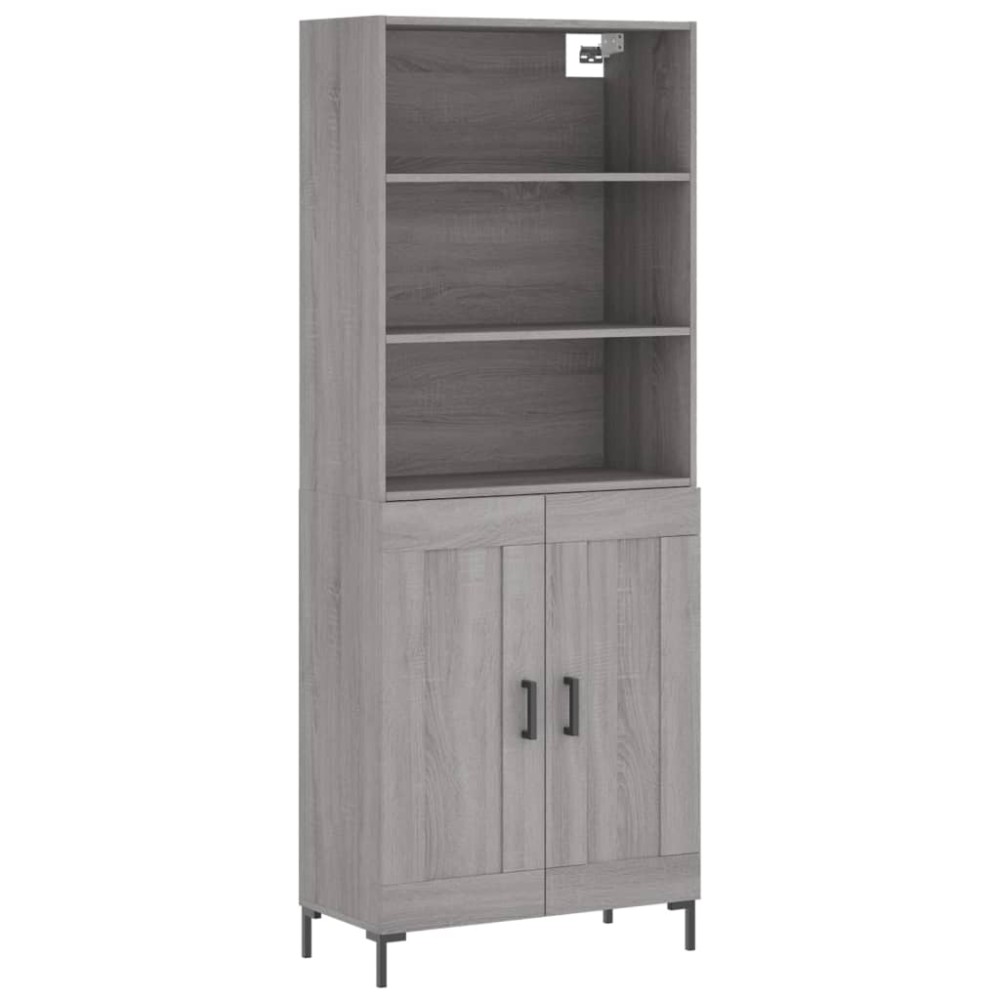 vidaXL Dulap înalt, gri sonoma, 69,5x34x180 cm, lemn compozit